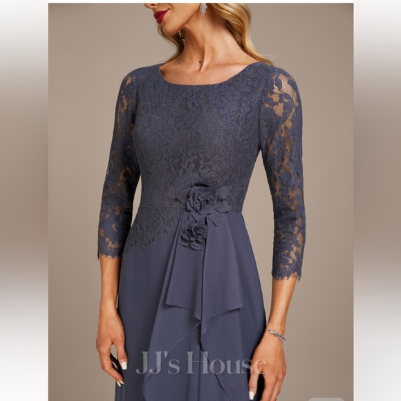 JJs House | Dresses | Aline Scoop Floorlength Chiffon Lace Evening ...
